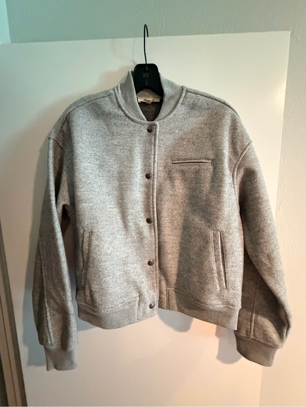 Madewell Heather Gray Bomber Jacket